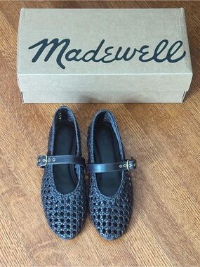 Madewell Woven Mary Jane Flats with Buckle
